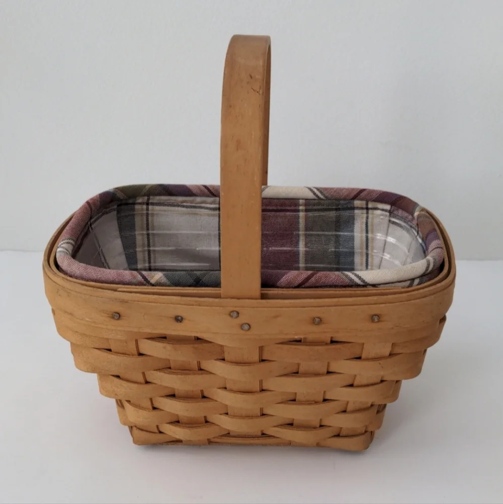 Longaberger Small Comforts Basket with Liner & Protector 2002 VTG